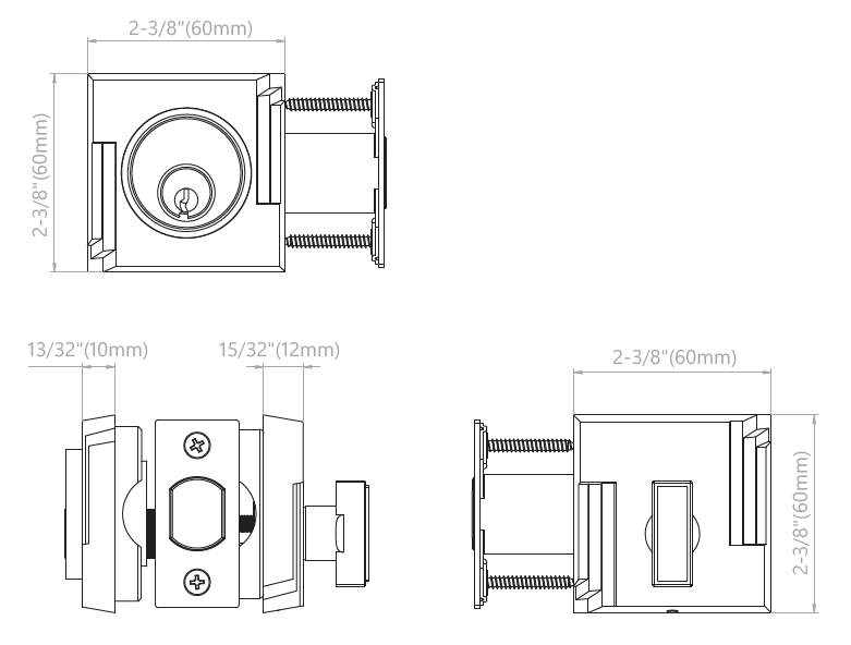 Deadbolt Dimensions